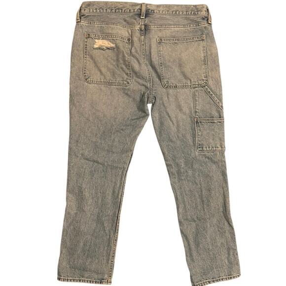 Abercrombie & Fitch Distressed & Reworked Carhartt Style Double Knee Jeans 33x32 - Picture 2 of 5